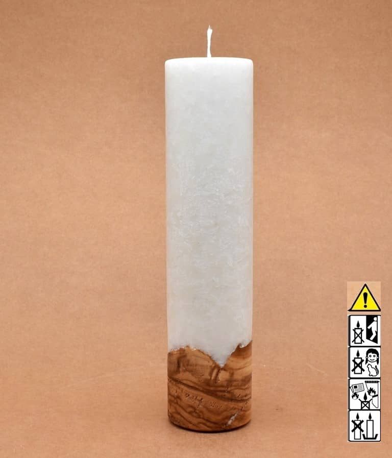 Kerze mit Holz Unikat Rund 60 x 250 mm mit Docht Nr.: 5 Kerze mit Holz Unikat Rund 60 x 250 mm mit Docht Nr.: 5