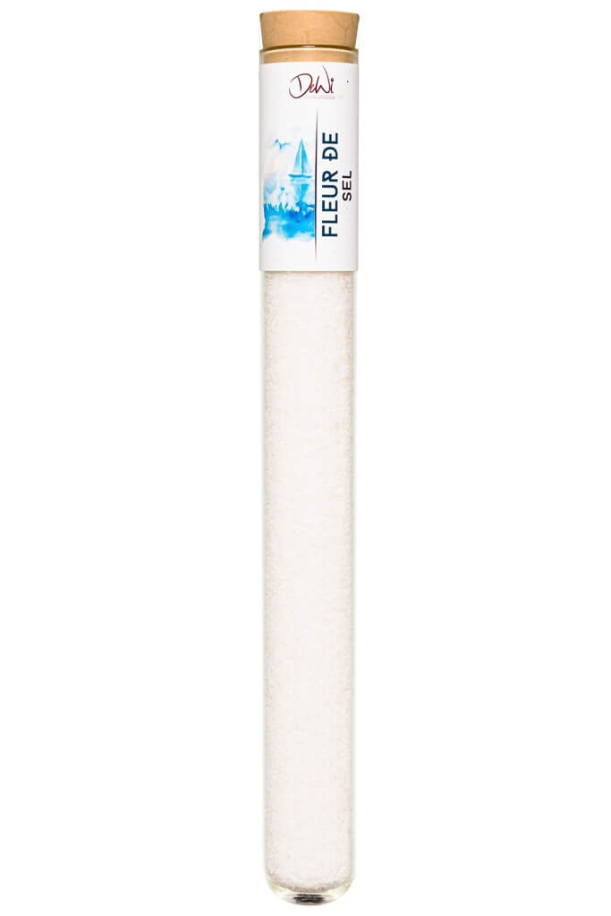 Fleur de Sel in Spice Tube aus Glas ? 22mm Fleur de Sel. Nachhaltig im Reagenzglas ? 22mm verpackt. Hochwertige kulinarische Produkte im Onlineshop kaufen.