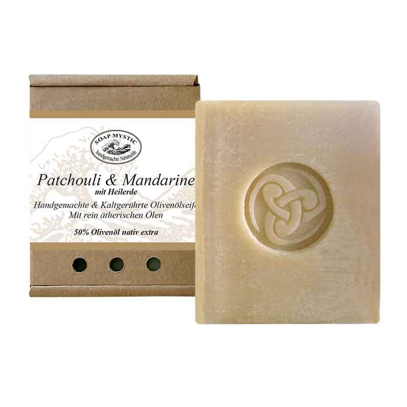 Kaltger?hrte Oliven?lseife Naturseife Heilerde Hochwertige handgefertigte Kaltger?hrte Oliven?lseife Naturseife Patchouli & Mandarine mit Heilerde. Nachhaltig Qualit?tsseifen.