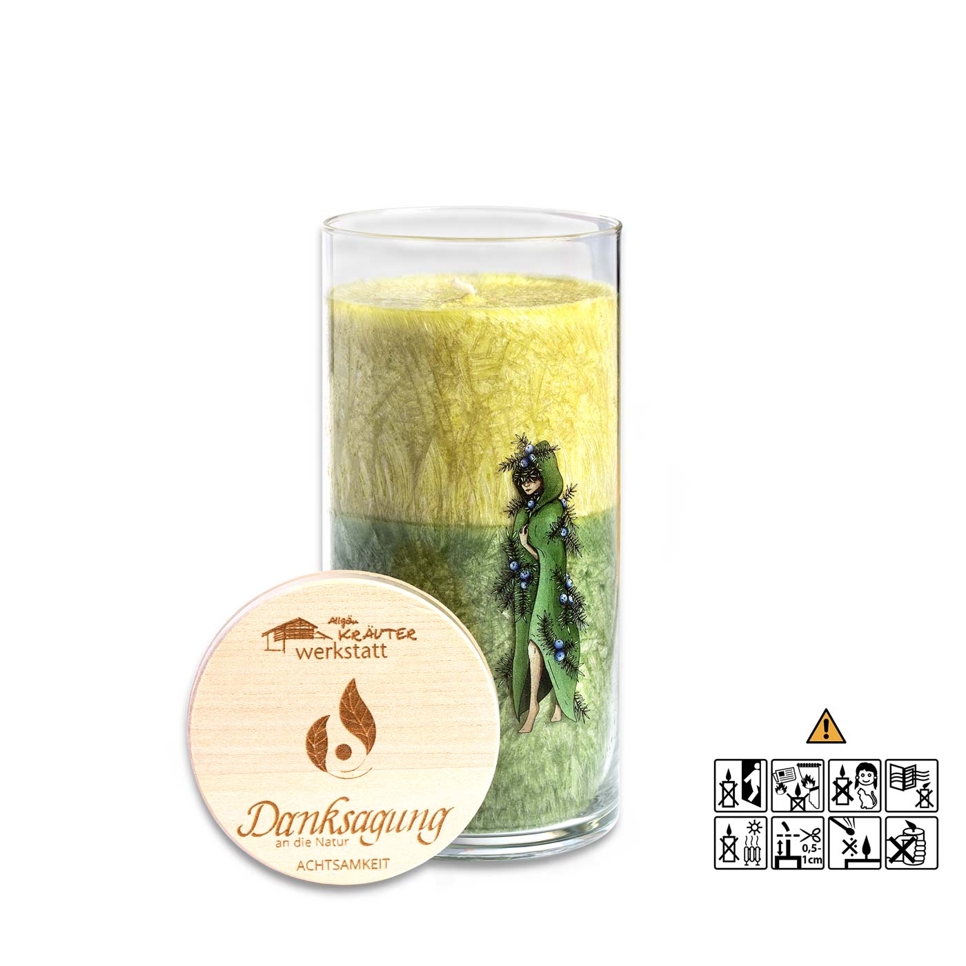 Achtsamkeit - Glas mit Druck "Danksagung an die Natur" Grün-Gelbgrün Achtsamkeit - Glas mit Druck "Danksagung an die Natur" Grün-Gelbgrün
