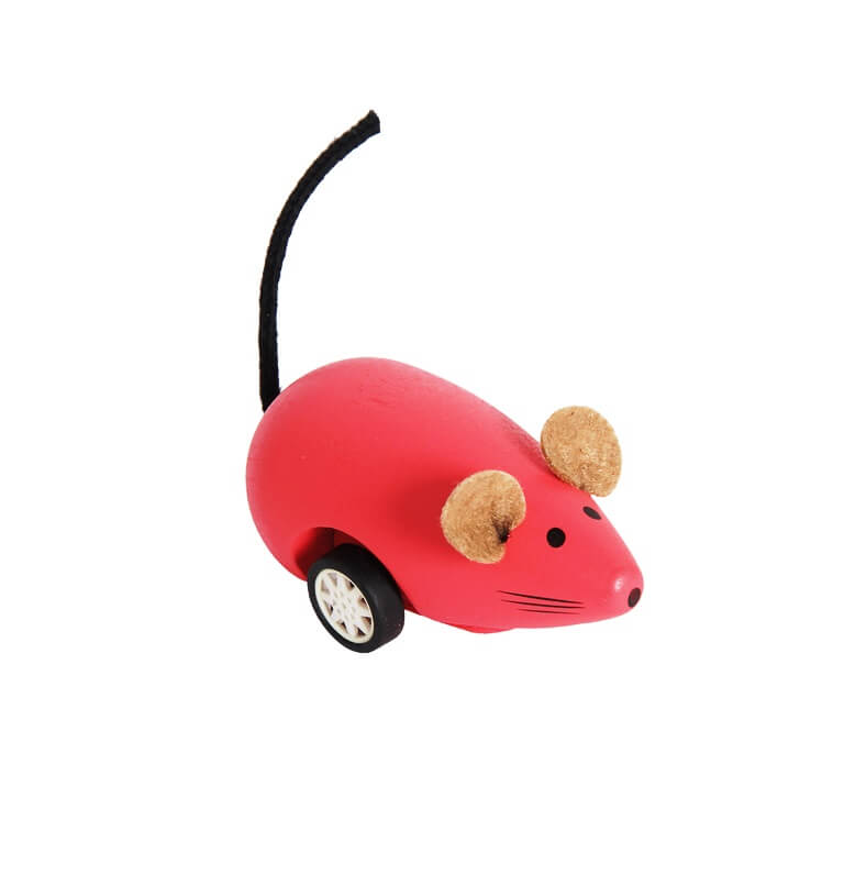 Rückzug - Maus in rot aus Holz (ab 3 Jahre). Jetzt in unserem Geschenke Onlineshop kaufen.