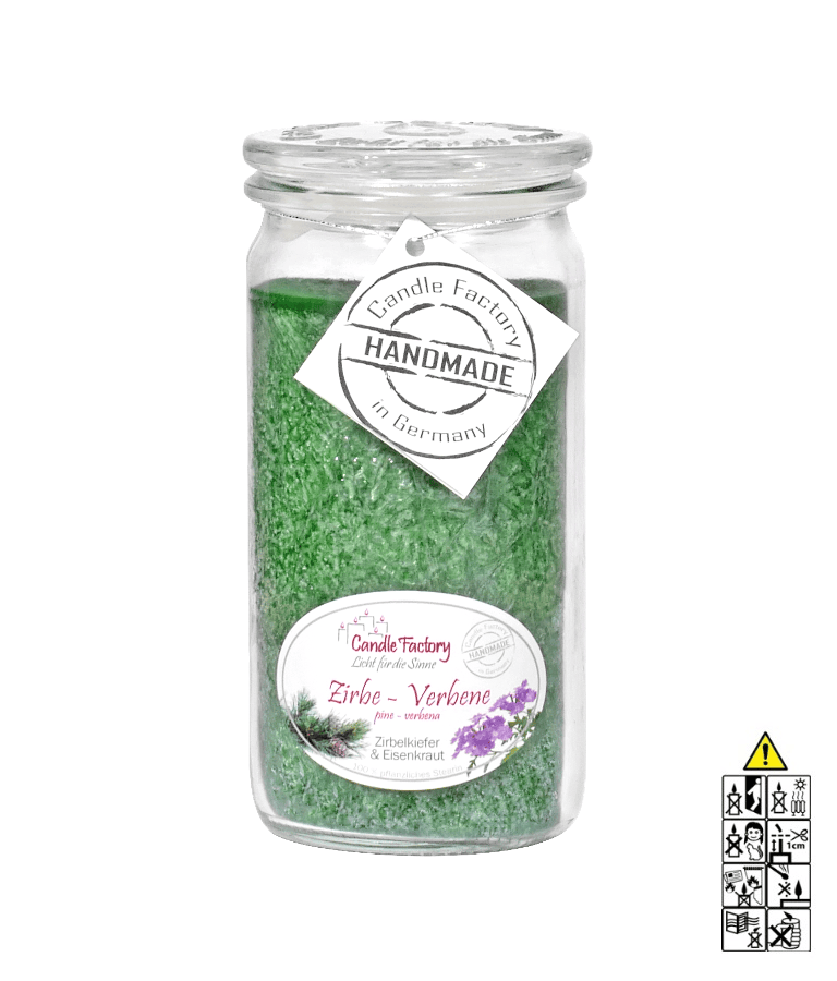 Zirbe-Verbene Mini Jumbo hochwertige Duftkerze im Glas Zirbe-Verbene Mini Jumbo hochwertige Duftkerze im Glas