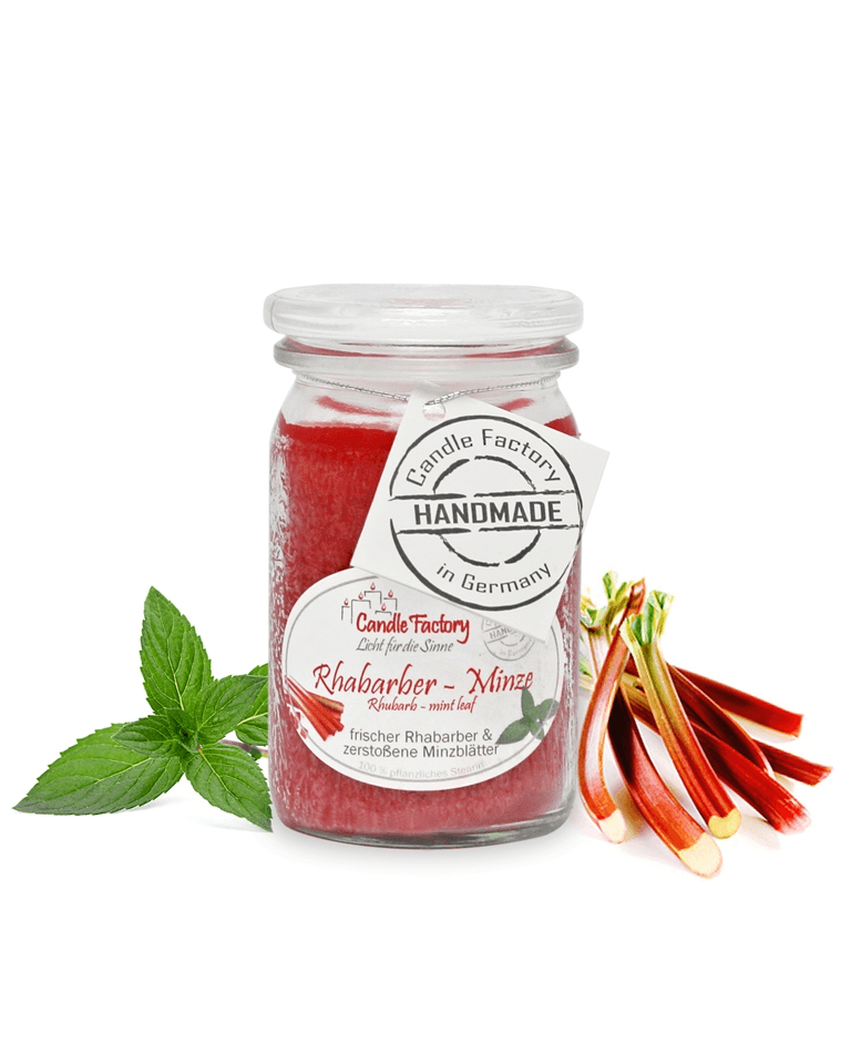 Rhabarber Minze - Baby Jumbo Duftkerze im Glas von Candle Factory