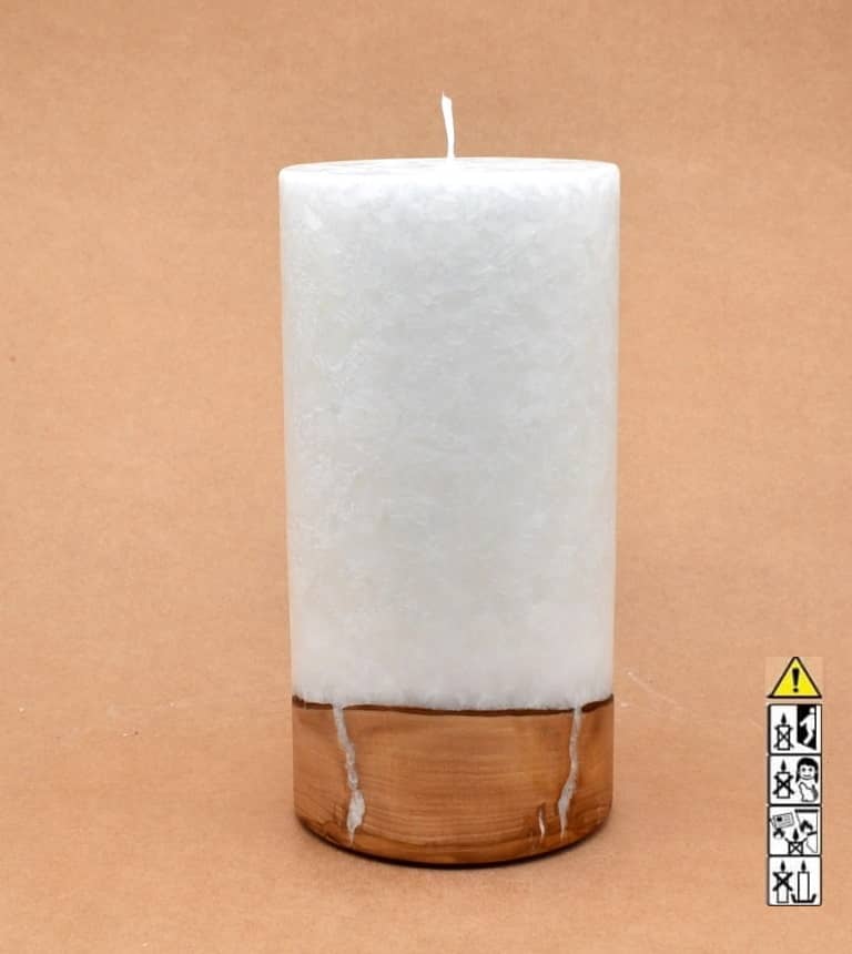 Hochzeitskerze, Kerze mit Holzeinsatz, Teelicht rund, Stearin, im Kerzen online Shop für Hochzeiten bestellen, günstig kaufen.