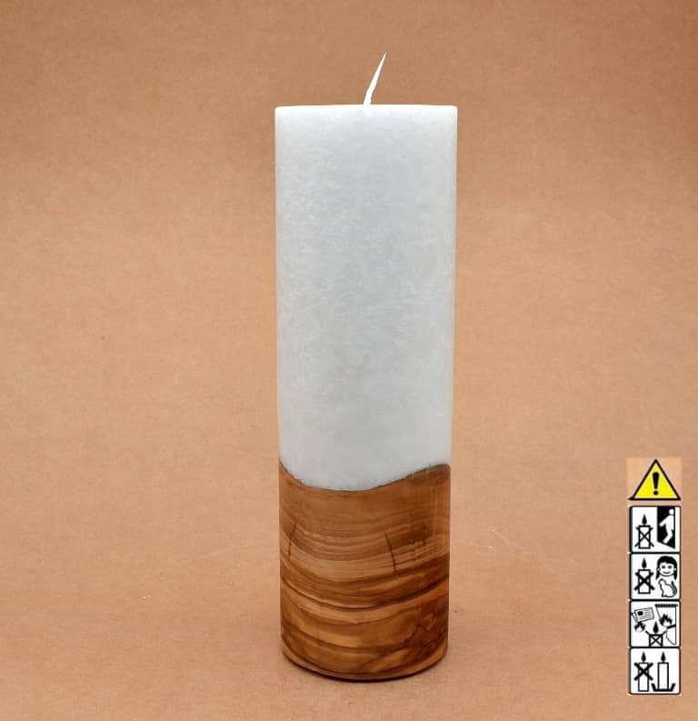 Hochzeitskerze, Kerze mit Holzeinsatz, Teelicht rund, Stearin, im Kerzen online Shop für Hochzeiten bestellen, günstig kaufen.