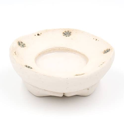 Allgäuer Heilkräuter Keramikständer rund weiß Blume V8