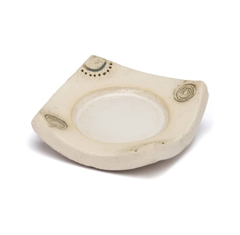 Keramikständer Ø 82 mm eckig Spiralen hell A2 Keramikständer Ø 82 mm eckig Spiralen hell A2