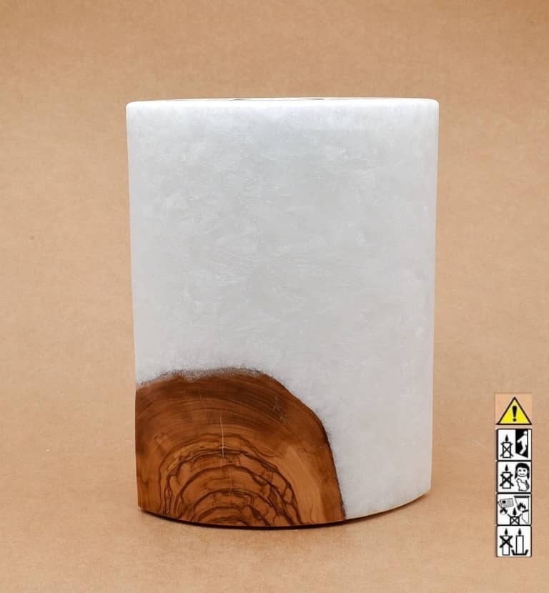 Kerze mit Holz Individuelle, perönliche Hochzeitskerze  Oval Kanten spitz  mit Teelicht im Kerzen online Shop für Hochzeiten bestellen, günstig kaufen.
