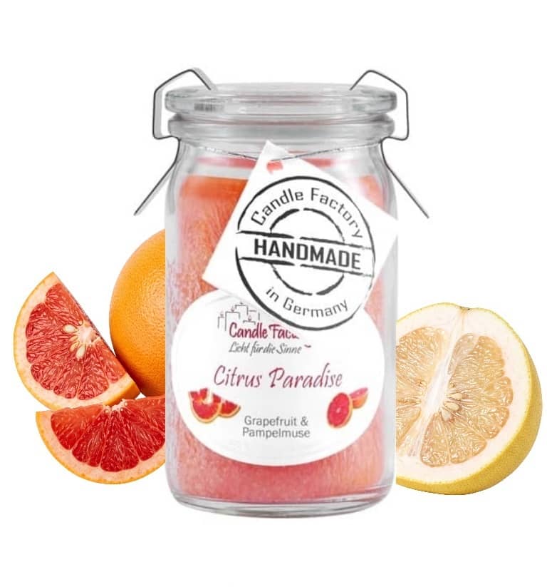 Hochwertige Duftkerze von Candle Factory Citrus Paradise Baby Mini Jumbo Duftkerze im Glas in der Farbe orange g?nstig in Kerzen Online Shop kaufen. Duftkerzen im Glas. Geschenkidee Citrus Paradise Baby Mini Jumbo Duftkerze im Glas in der Farbe orange.