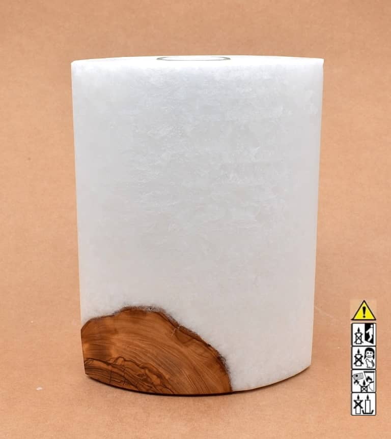 Kerze mit Holz Unikat Oval Kanten spitz 210 x 140 x 80 mm 1 x Teelicht. Jetzt in unserem Geschenke Onlineshop kaufen.