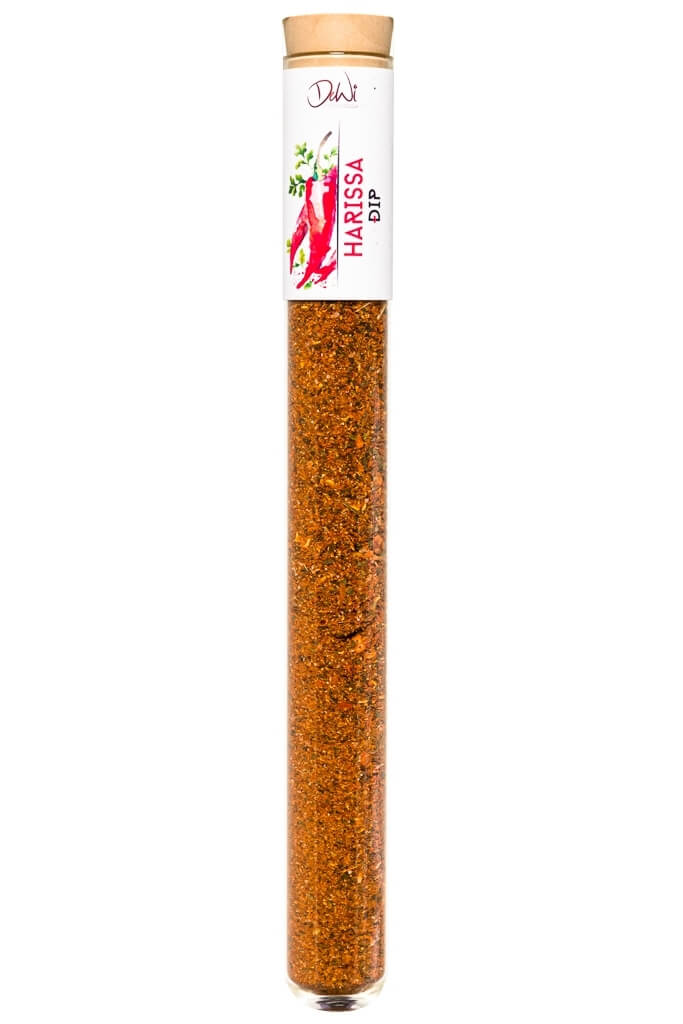 Harissa Dip in Spice Tube aus Glas ? 22mm Harissa Dip. Nachhaltig im Reagenzglas ? 22mm verpackt. Hochwertige kulinarische Produkte im Onlineshop kaufen.