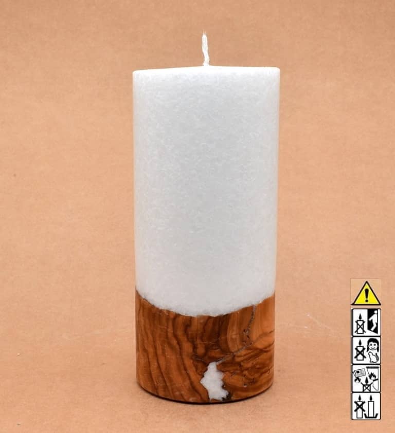 Hochzeitskerze, Kerze mit Holzeinsatz, Teelicht rund, Stearin, im Kerzen online Shop für Hochzeiten bestellen, günstig kaufen.