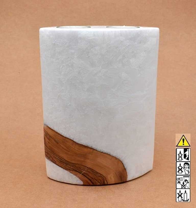 Kerze mit Holzelement, Individuelle, persönliche Hochzeitskerze  Holzkerze, Rund Stearinoptik, Hochzeitskerze mit Teelicht im Kerzen online Shop für Hochzeiten bestellen, günstig kaufen.