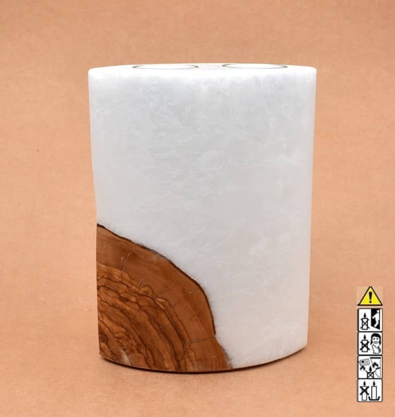 Kerze mit Holzelement, Individuelle, persönliche Hochzeitskerze  Holzkerze, Rund Stearinoptik, Hochzeitskerze mit Teelicht im Kerzen online Shop für Hochzeiten bestellen, günstig kaufen.