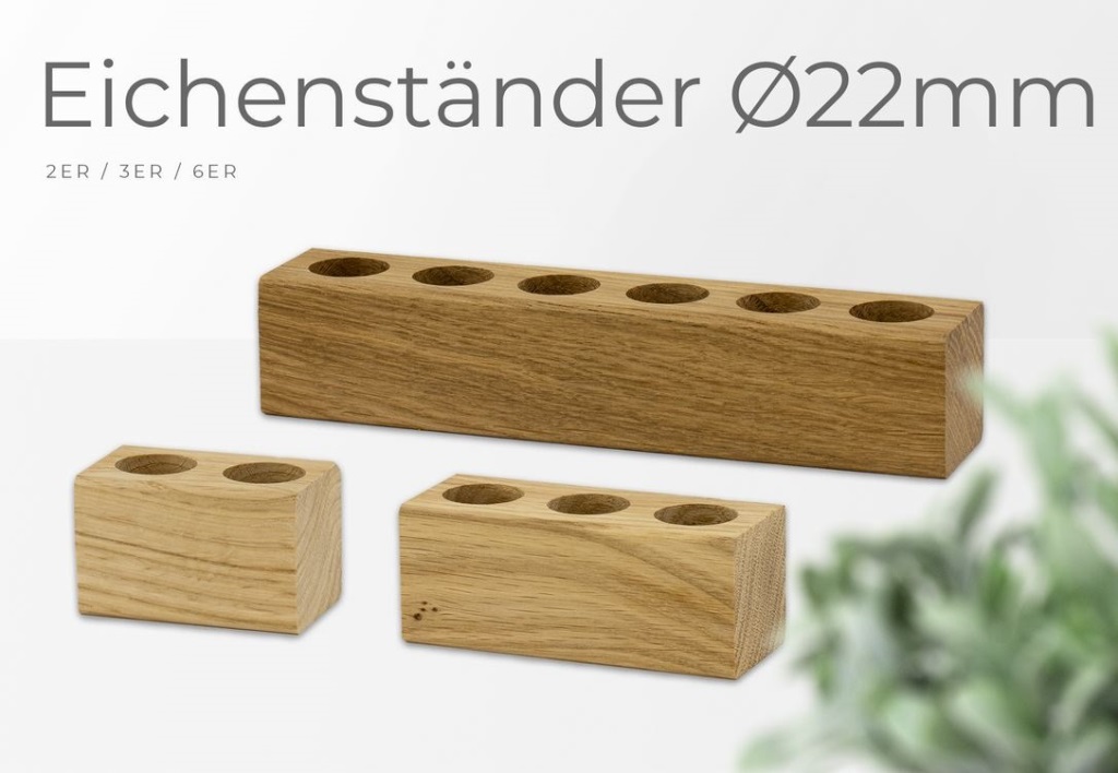 "Spice Tube" Holzständer aus Eiche 2 Löcher Ø 22 mm "Spice Tube" Holzständer aus Eiche 2 Löcher Ø 22 mm