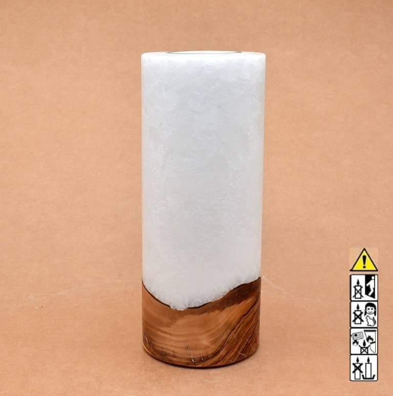 Hochzeitskerze, Kerze mit Holzeinsatz, Teelicht rund, Stearin, im Kerzen online Shop für Hochzeiten bestellen, günstig kaufen.