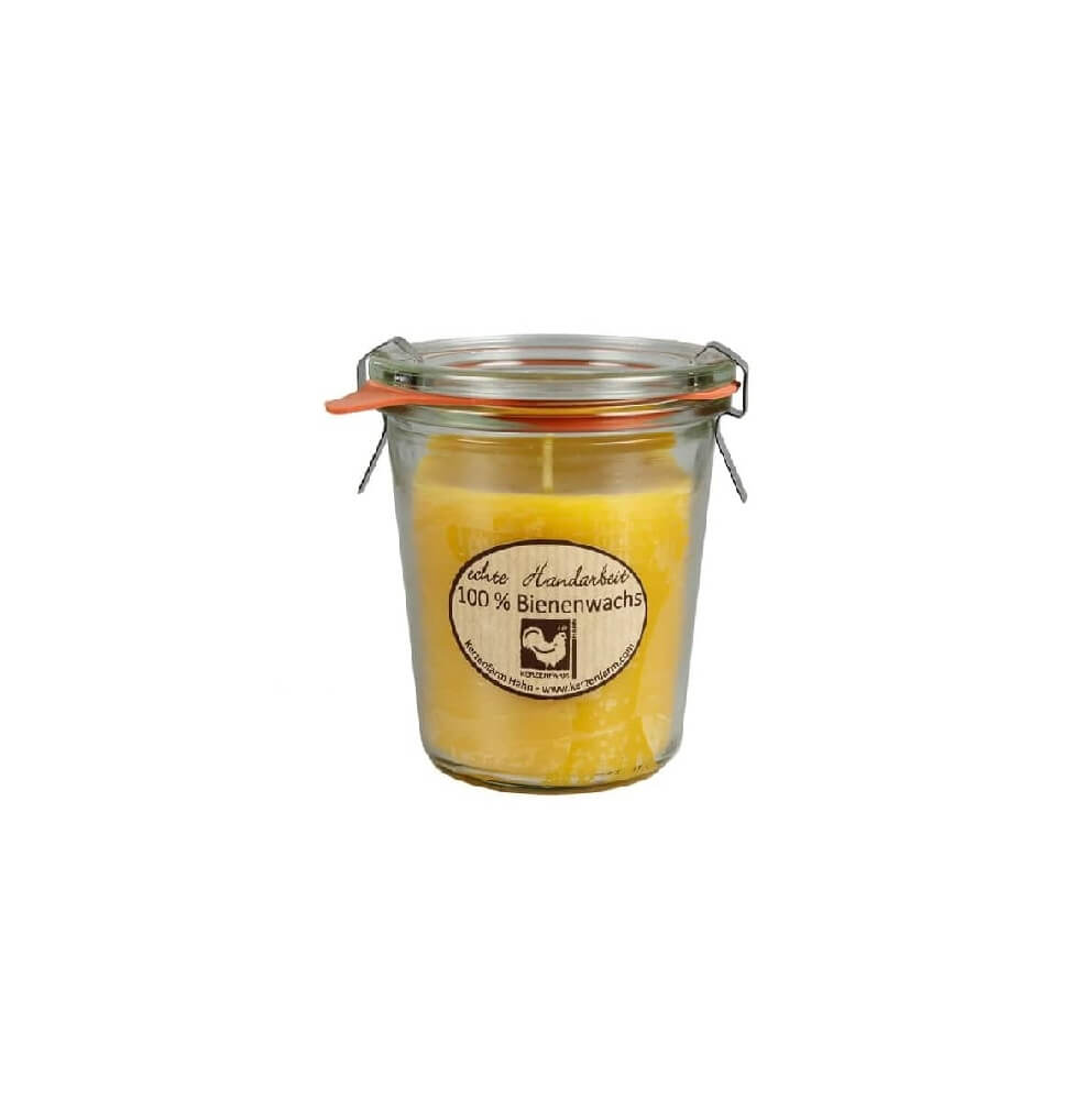 Bienenwachskerze im Glas Hochwertige Bienenwachskerze im Glas ist eine tolle Geschenkidee. im Onlineshop kaufen