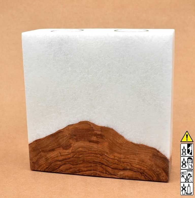 Kerze mit Sockel Holz Unikat Quader 60 x 200 x 200 mm 2 x Teelicht Nr.: 2 Kerze mit Sockel Holz Unikat Quader 60 x 200 x 200 mm 2 x Teelicht Nr.: 2