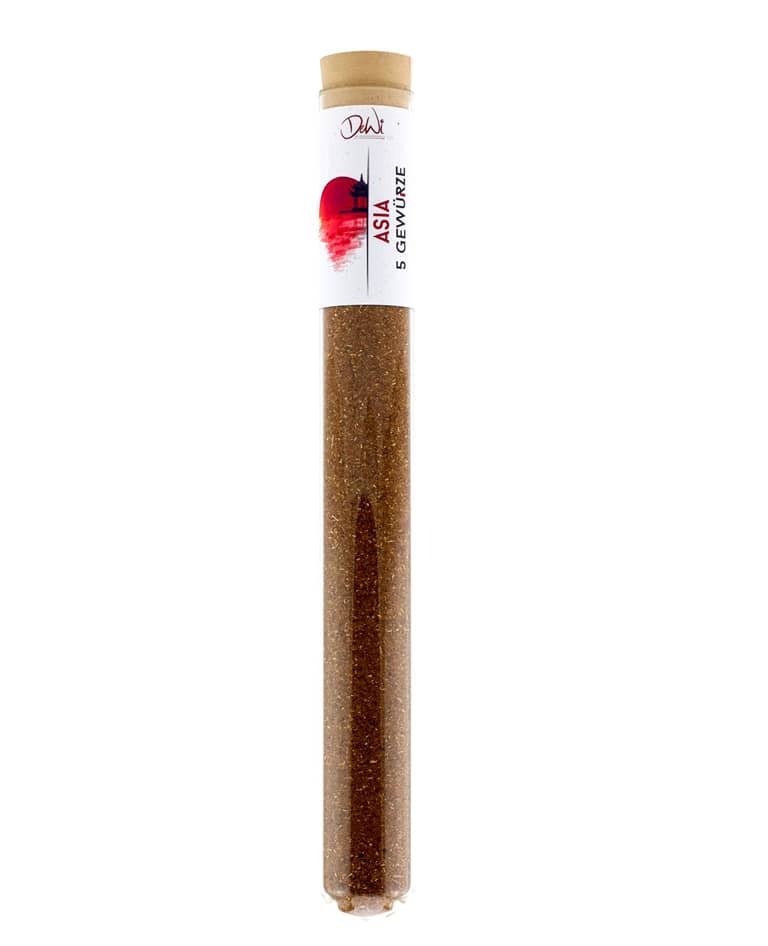 Asia Fünf Gewürz in großem Spice Tube aus Glas Ø 22mm Asia Fünf Gewürz in großem Spice Tube aus Glas Ø 22mm