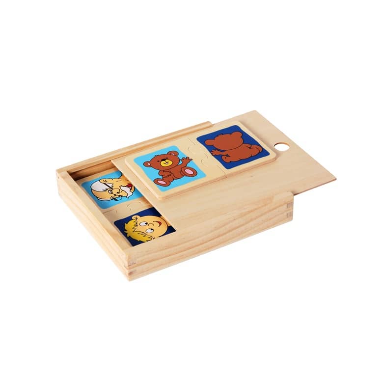 Holzpuzzle-Set der 10 Gegensätze  in Holzbox (ab 2 Jahre). Jetzt in unserem Geschenke Onlineshop kaufen.