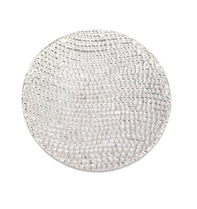 Kerzenteller oder Kerzenhalter kaufen für Ø = 12 cm silberoptik (Alu)  optimal.