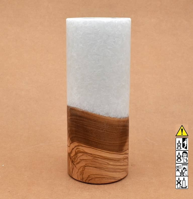 Hochzeitskerze, Kerze mit Holzeinsatz, Teelicht rund, Stearin, im Kerzen online Shop für Hochzeiten bestellen, günstig kaufen.