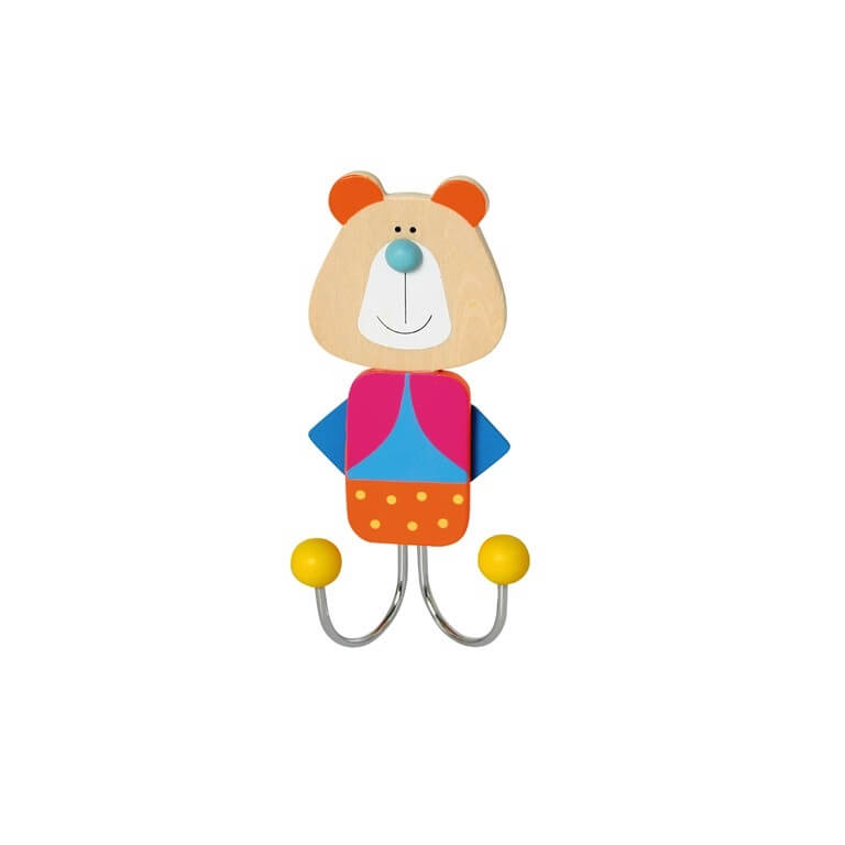 Kinder - Kleiderhaken 2-fach Motiv: "Bär". Jetzt in unserem Geschenke Onlineshop kaufen.