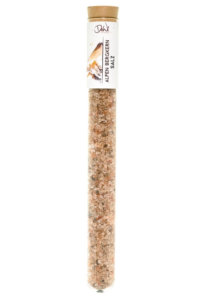Alpensalz Bergkern in Spice Tube aus Glas ? 22mm Alpensalz Bergkern Nachhaltig im Reagenzglas ? 22mm verpackt. Hochwertige kulinarische Produkte im Onlineshop kaufen.