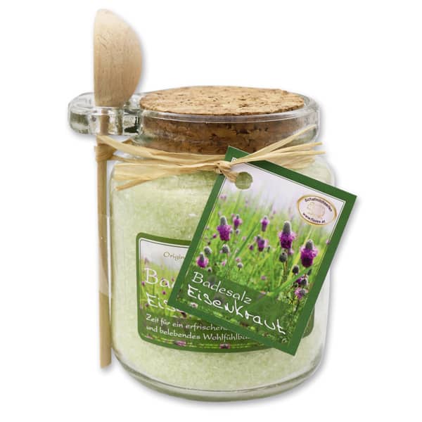 Badesalz Eisenkraut mit Holzlöffel Badesalz Eisenkraut mit Holzlöffel Florex für gemütliche Stunden in der Badewanne online kaufen