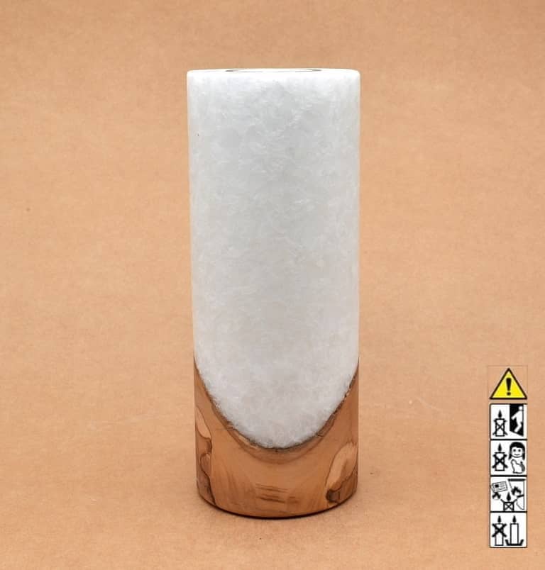 Hochzeitskerze, Kerze mit Holzeinsatz, Teelicht rund, Stearin, im Kerzen online Shop für Hochzeiten bestellen, günstig kaufen.