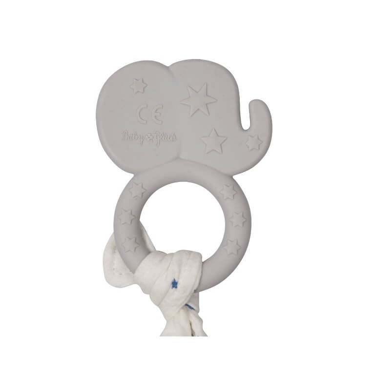 Silikon Beißring mit Schnuffeltuch Elefant - BabyGlück .  Jetzt in unserem Geschenke Onlineshop kaufen.