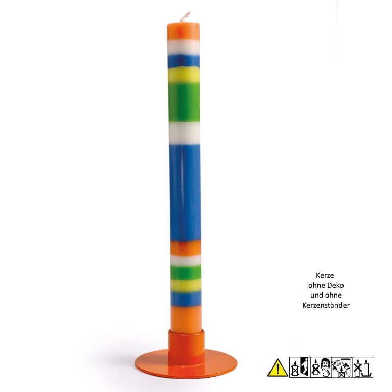 Bunte Stabkerze "Geburtstag Konfetti" 22 x 230 mm (ohne Deko)