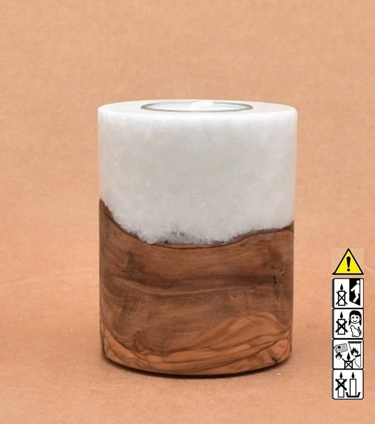 Hochzeitskerze, Kerze mit Holzeinsatz, Teelicht rund, Stearin, im Kerzen online Shop für Hochzeiten bestellen, günstig kaufen.