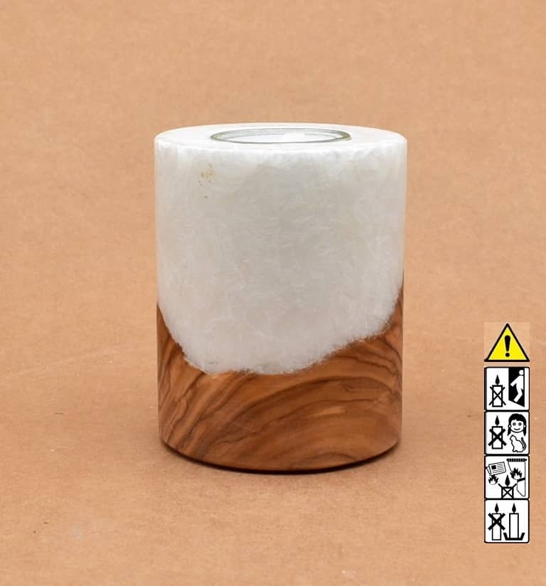 Hochzeitskerze, Kerze mit Holzeinsatz, Teelicht rund, Stearin, im Kerzen online Shop für Hochzeiten bestellen, günstig kaufen.