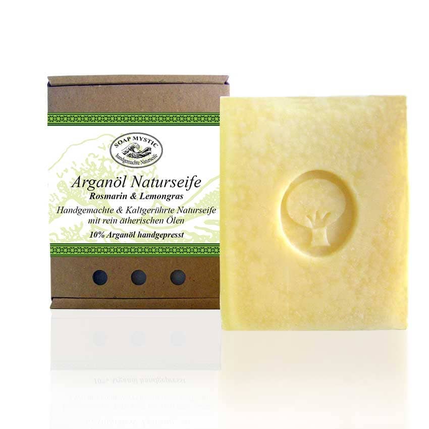 Argan?l Naturseife kaltger?hrt Rosmarin Lemongras Hochwertige handgefertigte Argan?l Naturseife kaltger?hrt Rosmarin & Lemongras. Nachhaltig Qualit?tsseifen online kaufen.