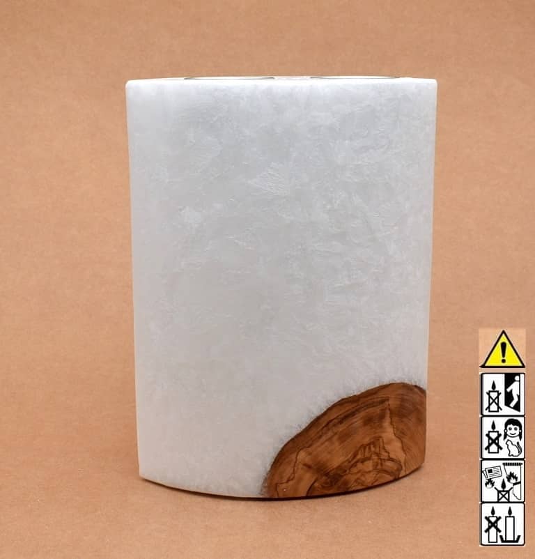 Kerze mit Holzelement, Individuelle, persönliche Hochzeitskerze  Holzkerze, Rund Stearinoptik, Hochzeitskerze mit Teelicht im Kerzen online Shop für Hochzeiten bestellen, günstig kaufen.