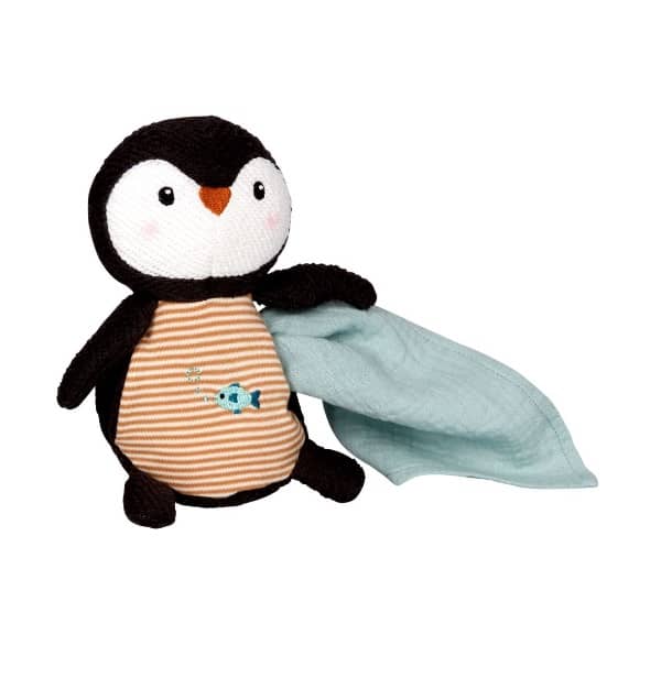 Kuscheltier mit Schnuffeltuch Pinguin, Little Wonder, Obermaterial Baumwolle, Kindergeschenk