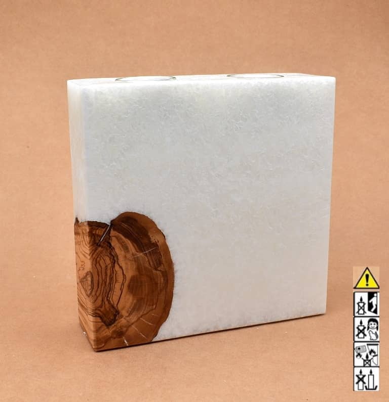 Kerze mit Holz Unikat Quader 70 x 200 x 200 mm 2 x Teelicht Nr.6. Jetzt in unserem Geschenke Onlineshop kaufen.