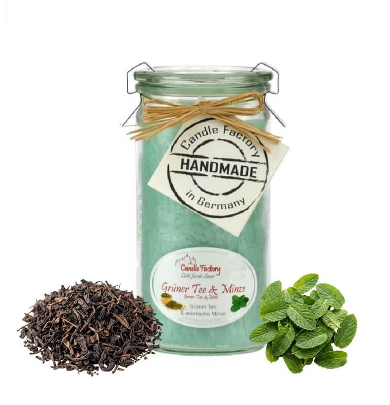 Hochwertige Duftkerze von Candle Factory Gr?ner Tee & Minze Mini Jumbo im Glas g?nstig in Kerzen Online Shop kaufen. Duftkerzen im Glas. Geschenkidee Gr?ner Tee & Minze Mini Jumbo im Glas