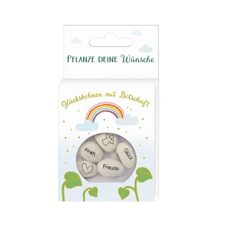Geprägte Saatbohnen - Pflanze deine Wünsche (Glücksbohnen) Geprägte Saatbohnen - Pflanze deine Wünsche (Glücksbohnen) . Jetzt in unserem Geschenke Onlineshop kaufen.