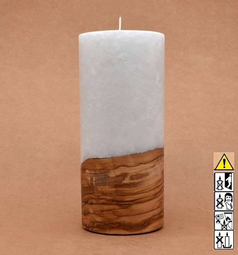 Hochzeitskerze, Kerze mit Holzeinsatz, Teelicht rund, Stearin, im Kerzen online Shop für Hochzeiten bestellen, günstig kaufen.