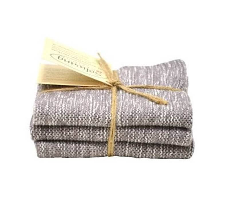 Solwang Wischtuch ?ko-Tex Baumwolle Natur/Grau Wischtuch 3er Set von Solwang online kaufen aus 25 x 25 cm Baumwolle gestrickt Natur/Graue Farben