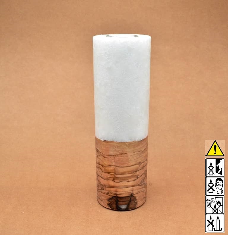 Kerze mit Holzelement für Hochzeitskerze ausgesucht. günstig in unserem Onlineshop kaufen. Personalisierte Geschenke online kaufen