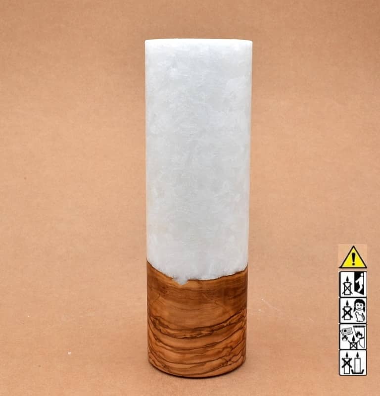 Kerze mit Holzelement für Hochzeitskerze ausgesucht. günstig in unserem Onlineshop kaufen. Personalisierte Geschenke online kaufen