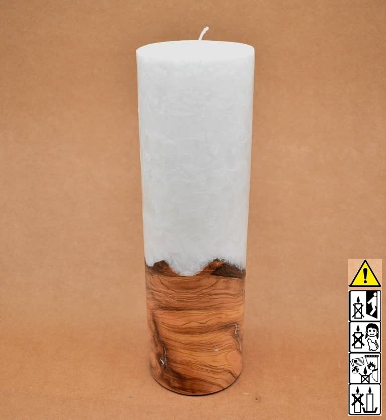 Runde Kerze mit Holz, Unikat Holzkerze, Individuelle runde Hochzeitskerze mit Holz aus Stearin. Kerze mit Holzelement, Individuelle, persönliche Hochzeitskerze Holzkerze, Rund Stearinoptik, Hochzeitskerze mit Teelicht im Kerzen online Shop für Hochzeiten bestellen, günstig kaufen.