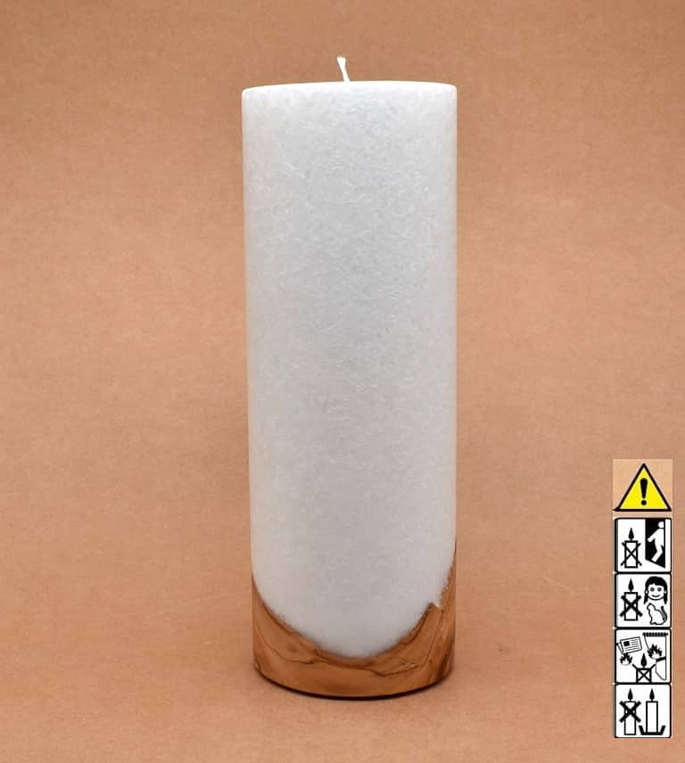 Kerze mit Holzelement, Individuelle, persönliche Hochzeitskerze  Holzkerze, Rund Stearinoptik, Hochzeitskerze mit Teelicht im Kerzen online Shop für Hochzeiten bestellen, günstig kaufen.