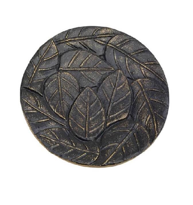 Kerzenteller oder Kerzenhalter kaufen für Ø = 14 cm schwarz / goldoptik (Alu)  optimal.