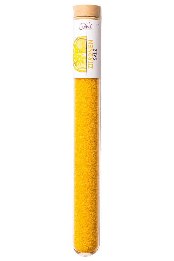 Zitronen Salz in gro?em Spice Tube aus Glas ? 22mm Zitronen Salz. Nachhaltig im Reagenzglas ? 22mm verpackt. Hochwertige kulinarische Produkte im Onlineshop kaufen.