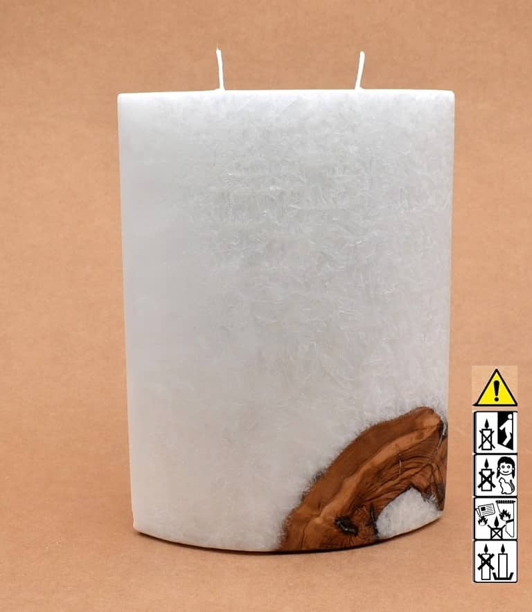 Kerze mit Holzelement, Individuelle, persönliche Hochzeitskerze  Holzkerze, Rund Stearinoptik, Hochzeitskerze mit Teelicht im Kerzen online Shop für Hochzeiten bestellen, günstig kaufen.