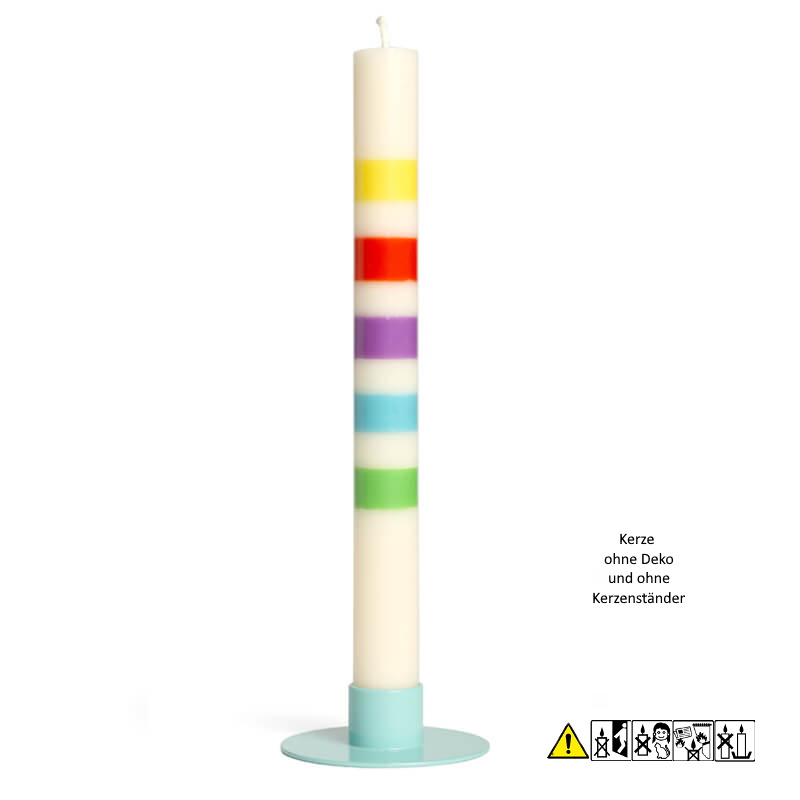 Bunte Stabkerze "Happy Birthday" 22 x 230 mm (ohne Deko)